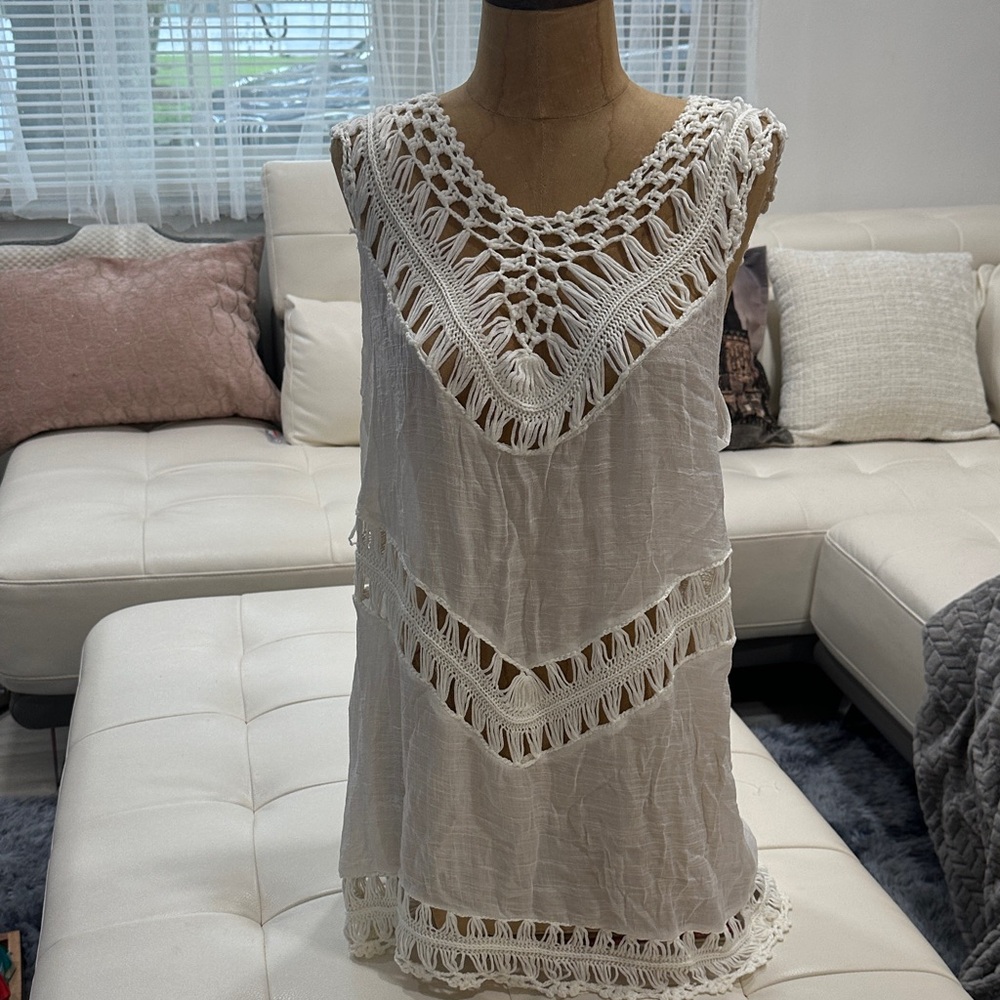Beautiful White Swim Suit Cover Up